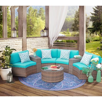 Outdoor 7-Piece Wicker Sectional Sofa Set