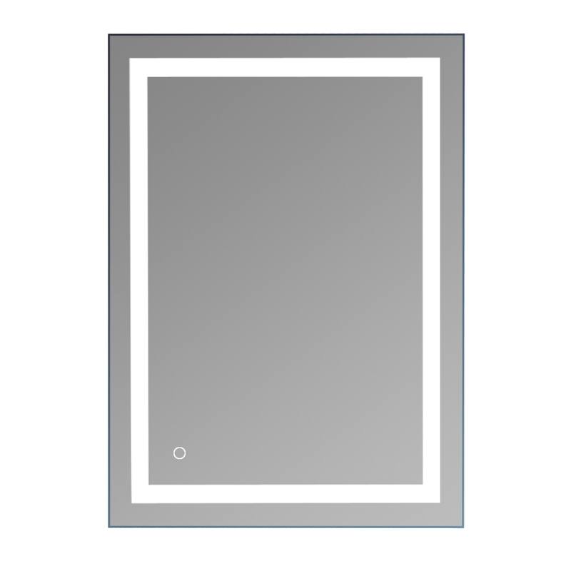 Built-in Light Strip Touch LED Bathroom Mirror Silver