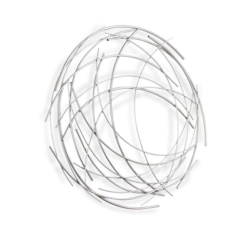 Silver Metal Abstract Round hanging Wall Art Decor Bed Bath & Beyond