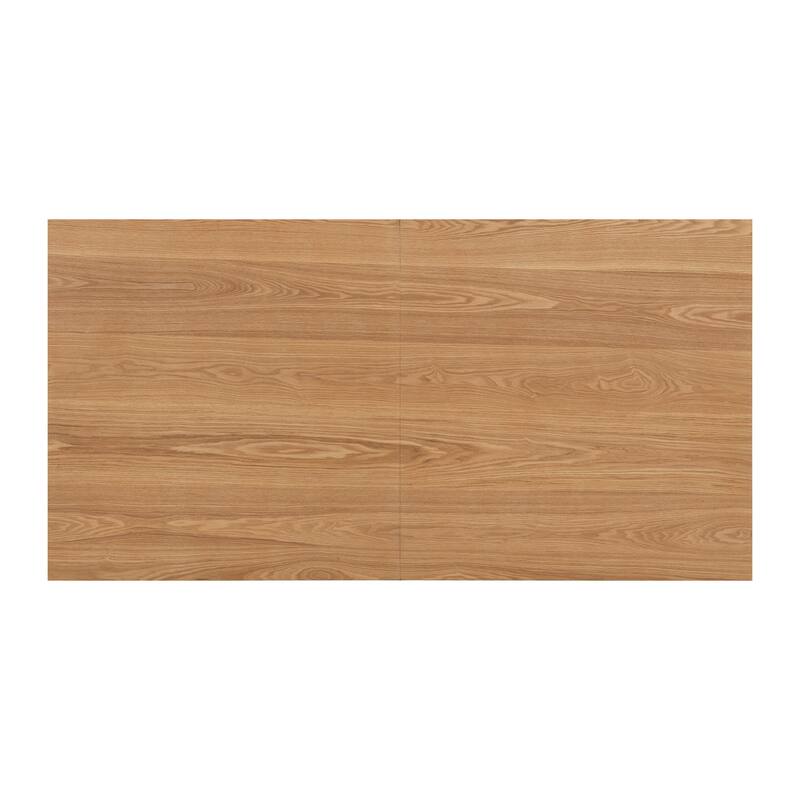 Farmhouse Design 69" Rectangular Dining Table with U-Shaped Trestle Base - Natural