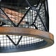 preview thumbnail 8 of 6, Bremerton 13-in W Bronze Wire Cage Industrial Flush Mount Ceiling Light - 13-in W x 6.25-in H x 13-in D