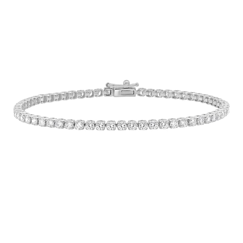 Auriya 14K Gold Lab Grown Round Diamond Tennis Bracelet 1.00 to 4.00ct. tw. (E-F VS) - 4.00ct. tw. - White
