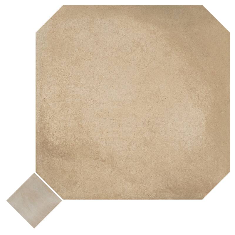 Merola Tile Laverton Octagon Beige with Taco Arena 7-7/8" x 7-7/8" Porcelain Floor and Wall Tile