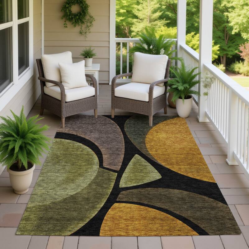 Machine Washable Indoor/ Outdoor Modern Hays Chantille Rug