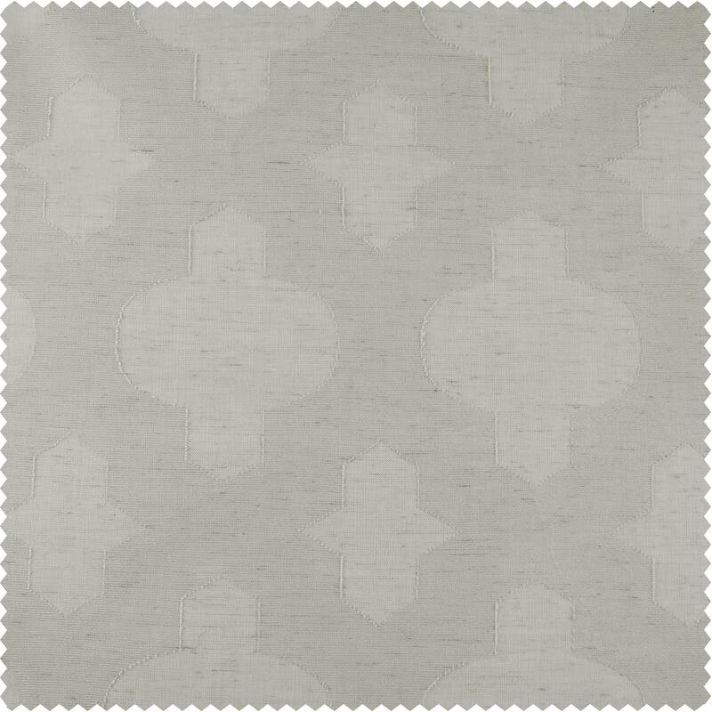 Exclusive Fabrics Calais Tile Patterned Faux Linen Sheer Curtain