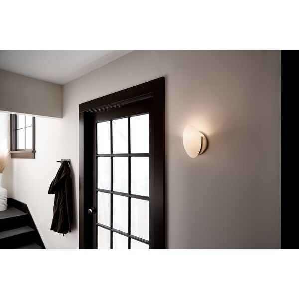 Kichler Lighting-One Light Wall Sconce-White Alabaster Swirl Glass/Brushed Nicke 
