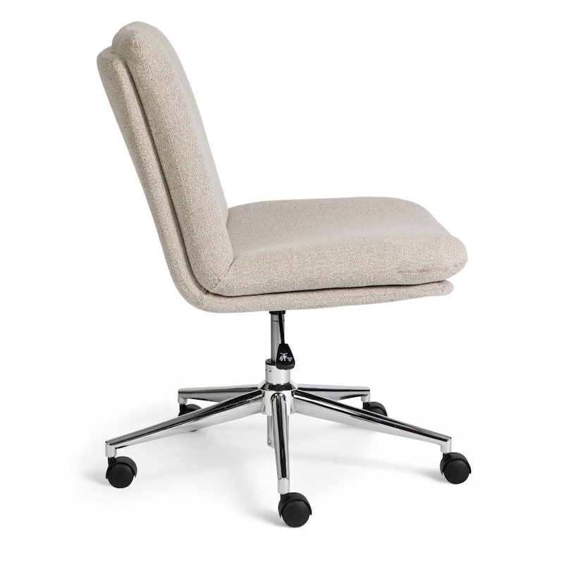 Martha Stewart Upholstered Swivel Home Office Chair with Wide Seat