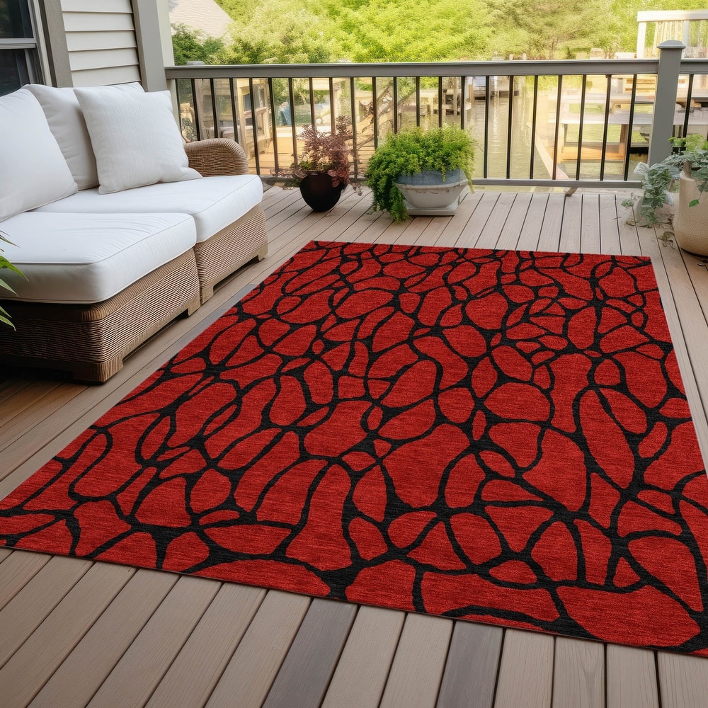 Machine Washable Indoor/ Outdoor Contemporary Chantille Rug