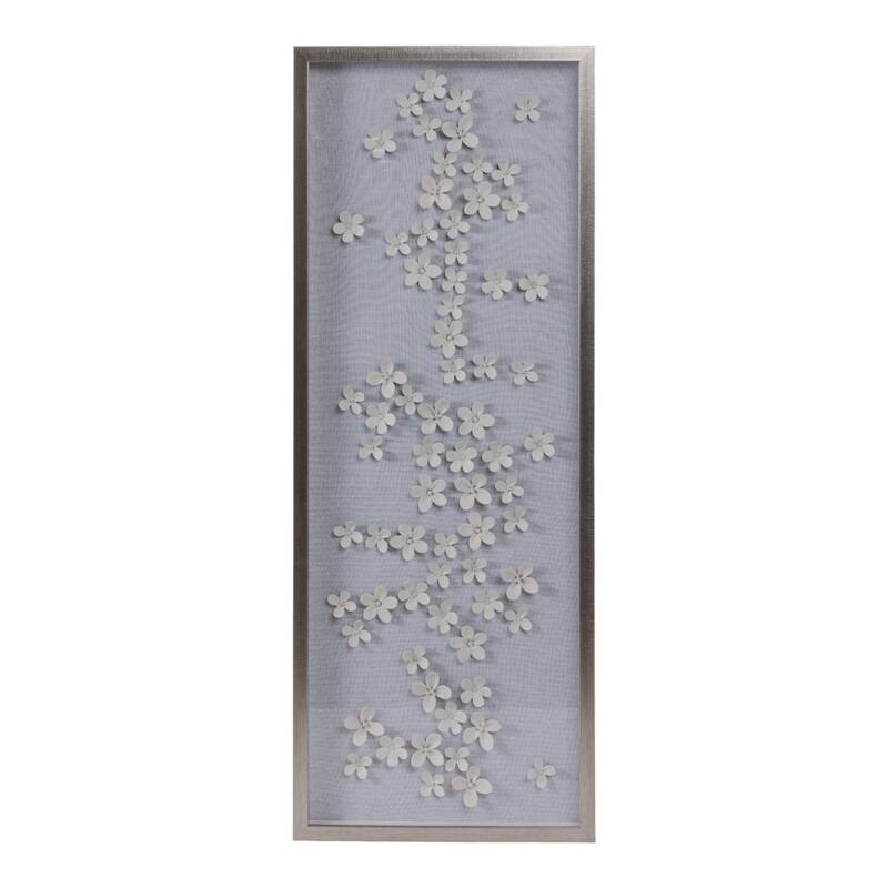 Canvas Wall Art Flower Shadowbox Casual Home Decor - 41" White