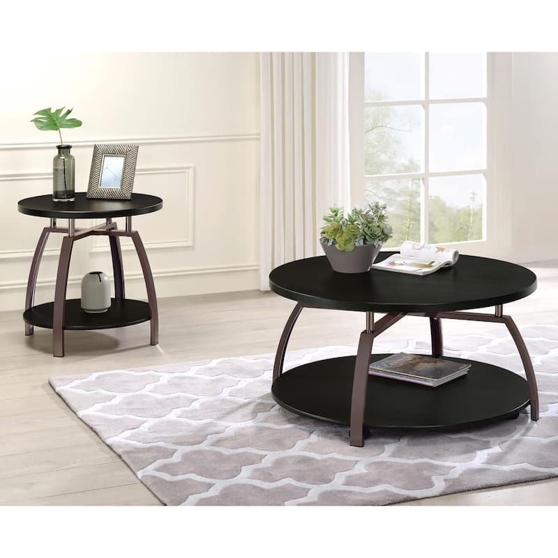 Dark Grey and Black Nickel End Table，Coffee Tables，Plant Stands