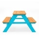 preview thumbnail 10 of 11, Teamson Kids Outdoor Wooden Picnic Table with Bench Set for Toddlers Play and Snacks in Aqua and Natural Finish