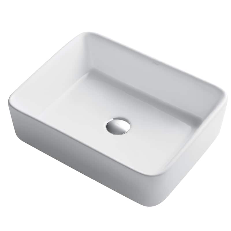 Kraus Elavo 19 inch Rectangle Porcelain Ceramic Vessel Bathroom Sink