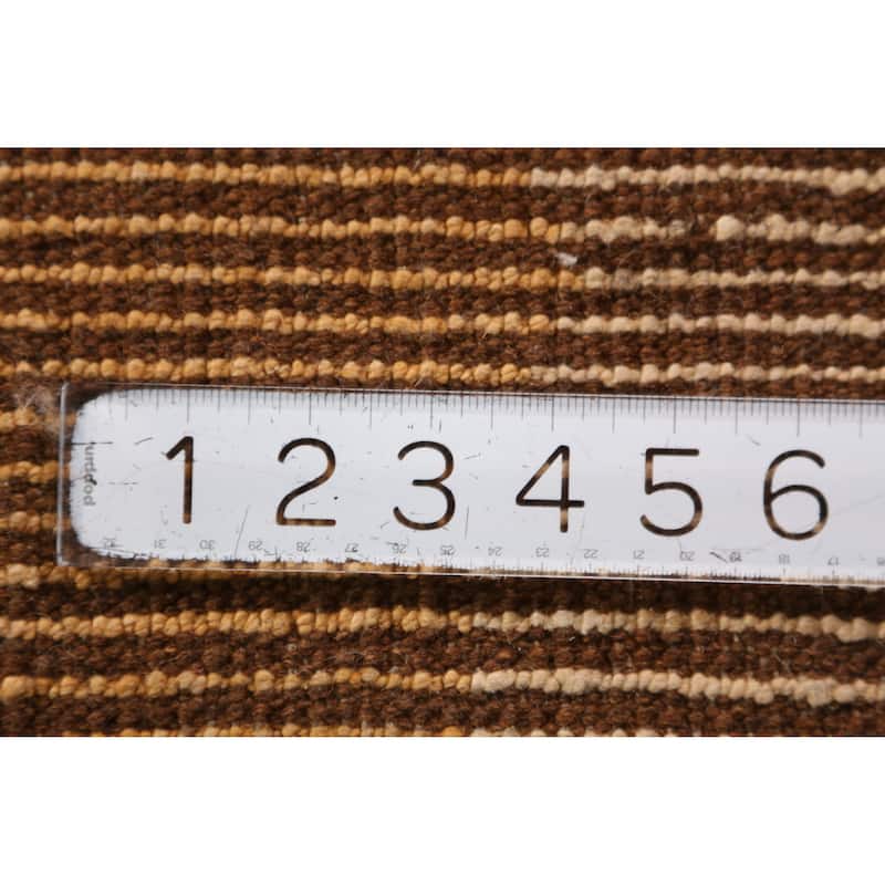 Geometric Orange Moroccan Runner Rug Handmade Wool Carpet - 2'10" x 9'8"