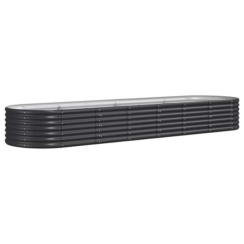 vidaXL Raised Garden Bed Raised Flower Bed Galvanized Steel Outdoor Planter