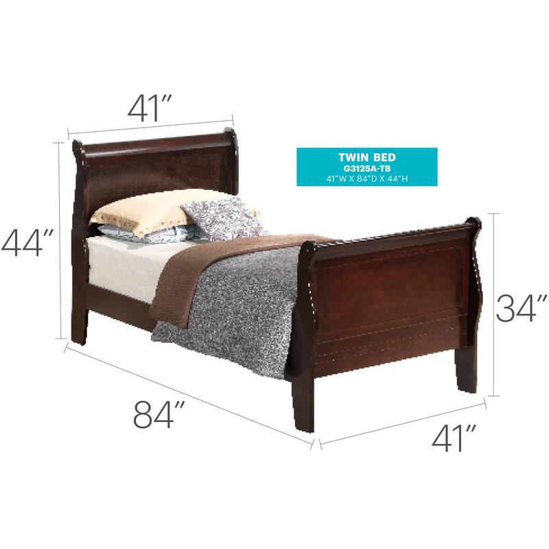Cappuccino Twin Bed with Sleek Frame and Durable Build, Cozy and Stylish Bedroom Furniture for Kids or Guests