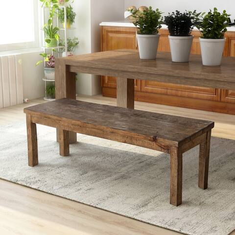 Furniture of America Sail Rustic Pine Solid Wood Dining Bench