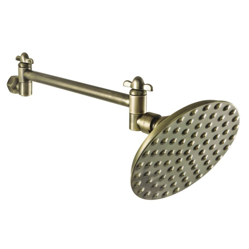 Kingston Brass Victorian 5" Showerhead with High Low Adjustable Arm - Antique Brass