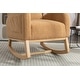 preview thumbnail 5 of 98, Teddy Fabric Upholstered Rocking Armchair with Solid Wood Frame & Legs, Cozy Ergonomic Lounge Chair with Soft Cushioning