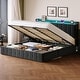 preview thumbnail 9 of 58, Bed Frame with Lift Up Storage, Upholstered Velvet Platform Bed with Storage Headboard