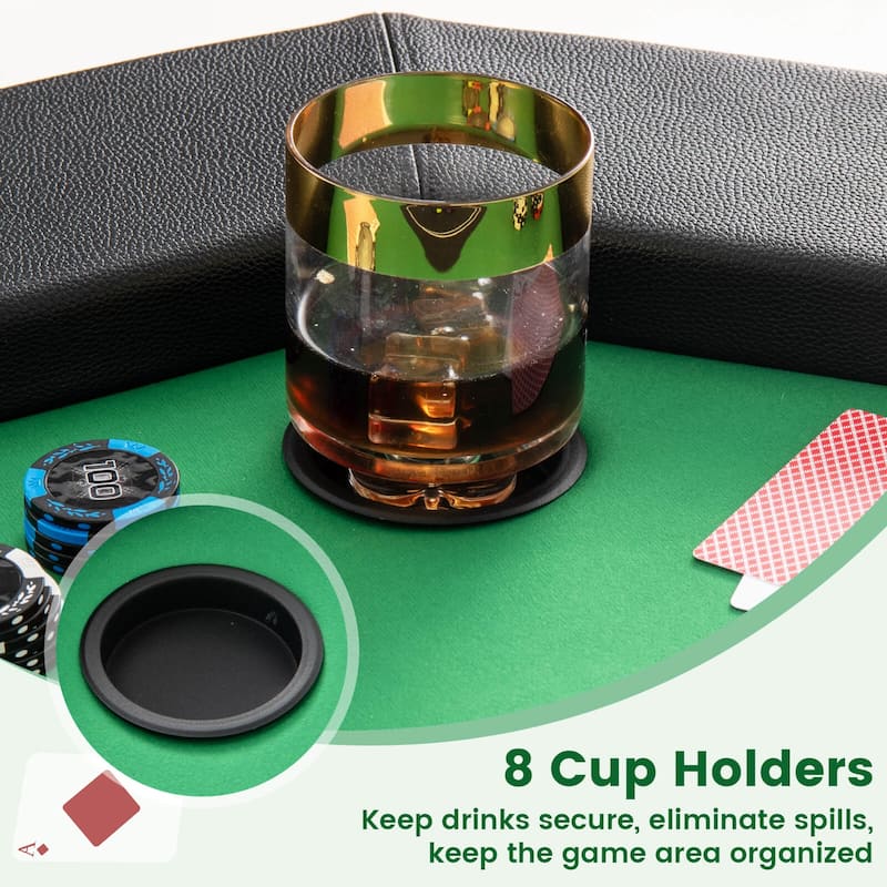 Costway 48" Foldable Poker Table for 8 Players Portable Blackjack - See Details