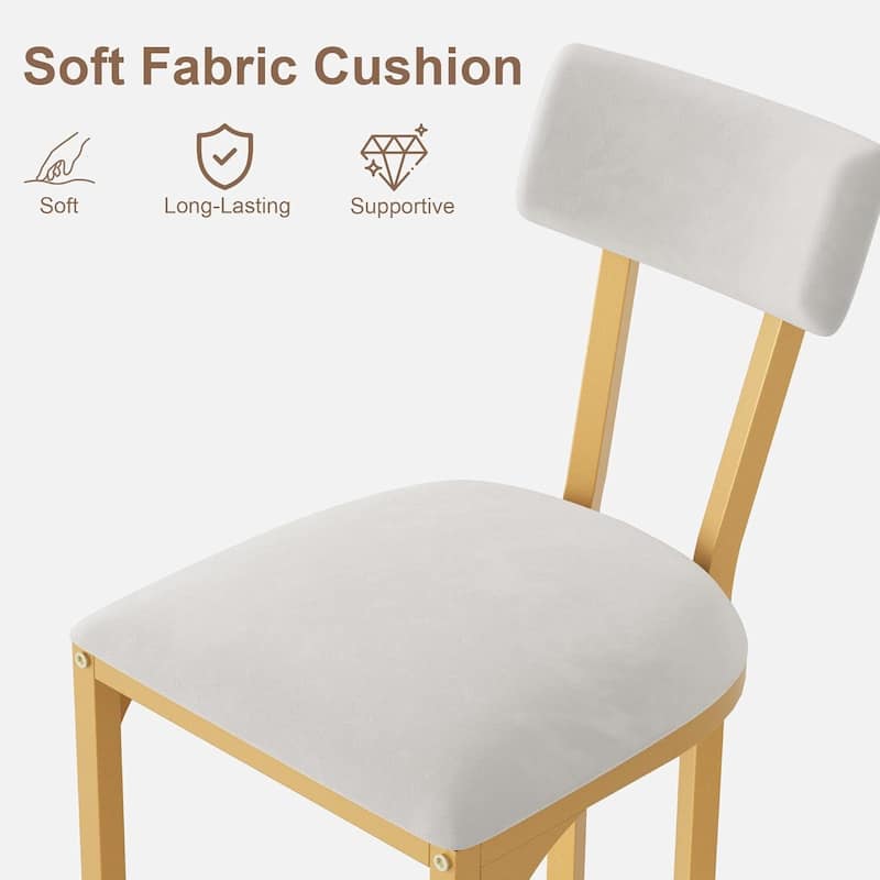 Modern Counter Height Tall Bar Stools Set of 2 with Upholstered