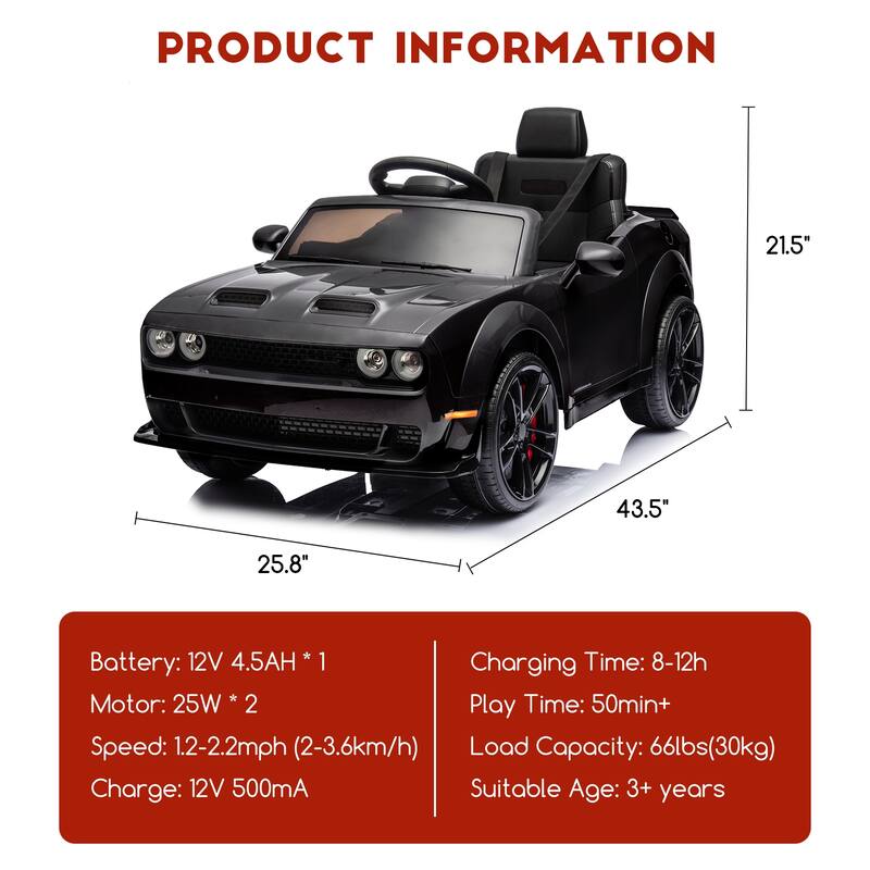 12V Ride on Car with Remote Control Suitable for Over three years old