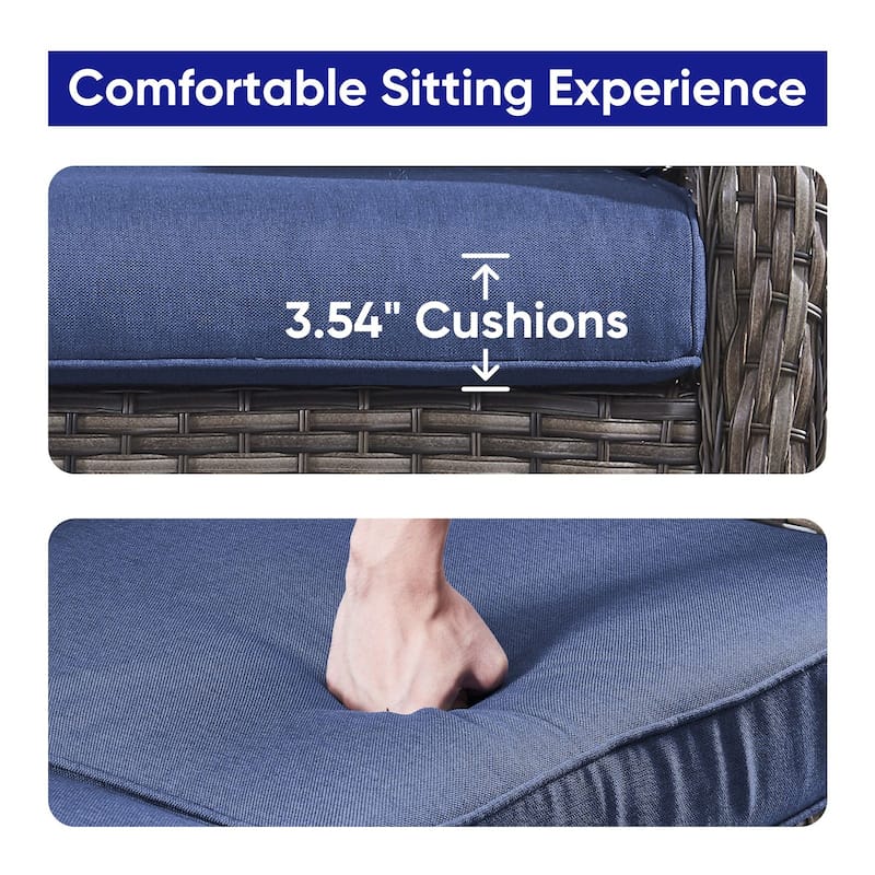 Gymojoy Patio Rattan Loveseat Sofa Outdoor Wicker Loveseat