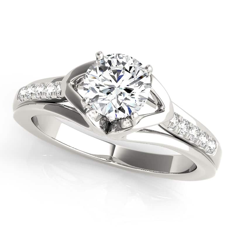 Auriya 14k White Gold Lab Grown Round Diamond Engagement Ring 0.50 to 5.00 ct. tw. (F-G VS) - 2.50 ct. center - 4.5