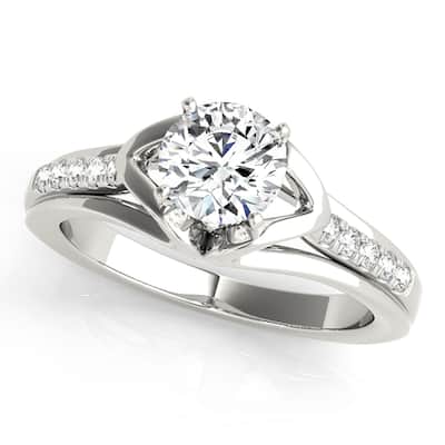 Auriya 14k White Gold Lab Grown Round Diamond Engagement Ring 0.50 to 5.00 ct. tw. (F-G VS)