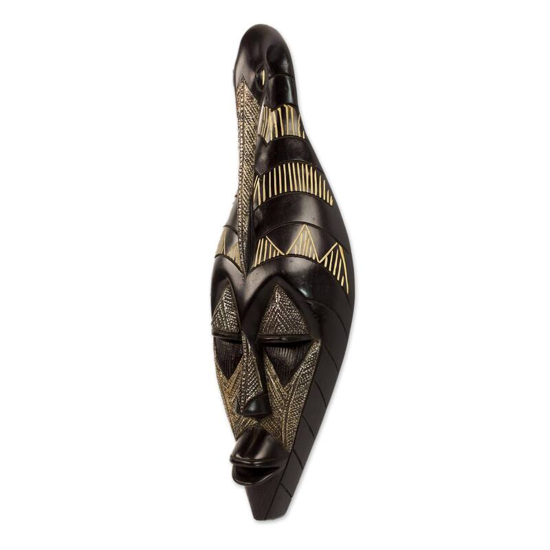 Handmade Back To My Roots African Wood Mask (Ghana)