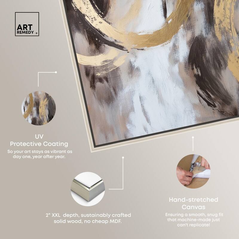 Swirling Forms with Gold Canvas by Art Remedy