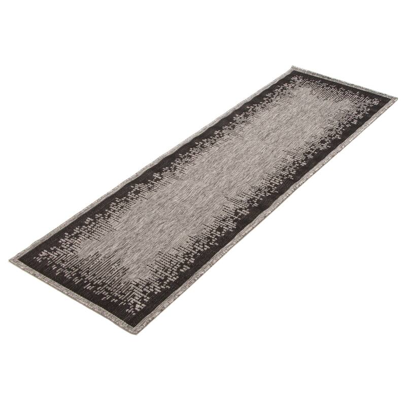 ECARPETGALLERY Machine Woven Edge Grey Area Rug