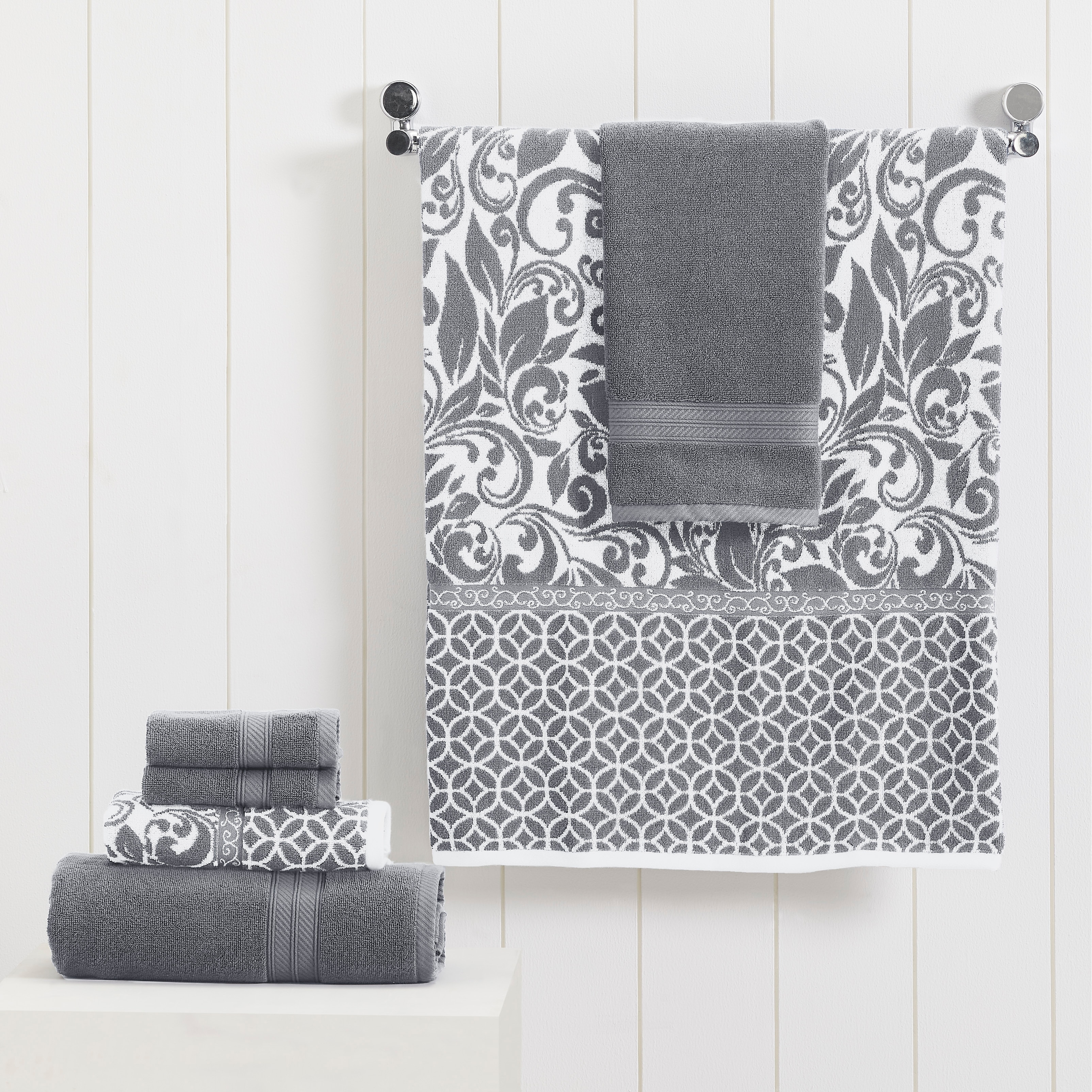 Martha Stewart Jacquard 2-piece Bath Towel Set – ShopEZ USA