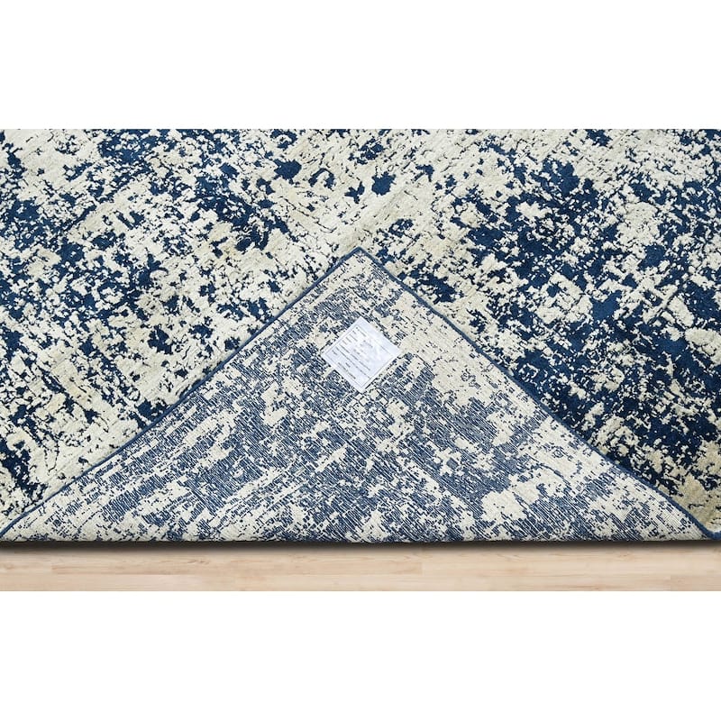 Hand Knotted Gray, Blue 100% Wool Transitional Oriental Area Rug
