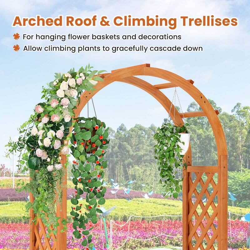 Costway 1/2 PCS Raised Garden Bed Wooden Elevated Planter Box with - Reddish Brown