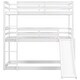 preview thumbnail 4 of 4, White Twin Pine Wood Triple Bunk Bed with Built-in Ladders, Slide, and Adjustable Configuration