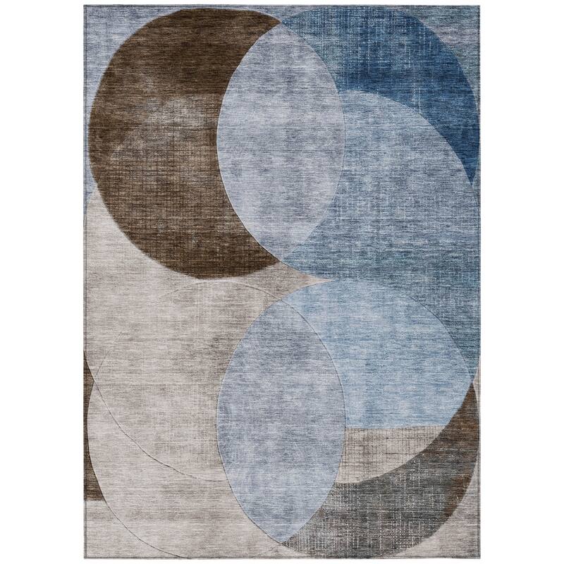 HomeRoots Geometric Transitional Rectangle Outdoor Rug