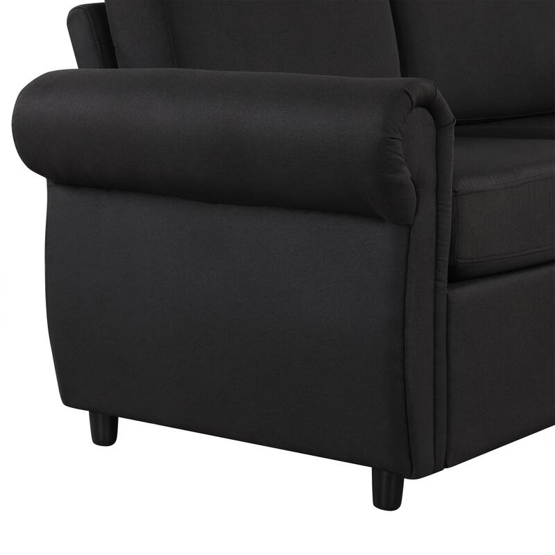 57.9" Orisfur Pull Out Sofa Bed Loveseat Sleeper With Twin Size Memory Mattress With Two Usb Ports For Living Room Spaces