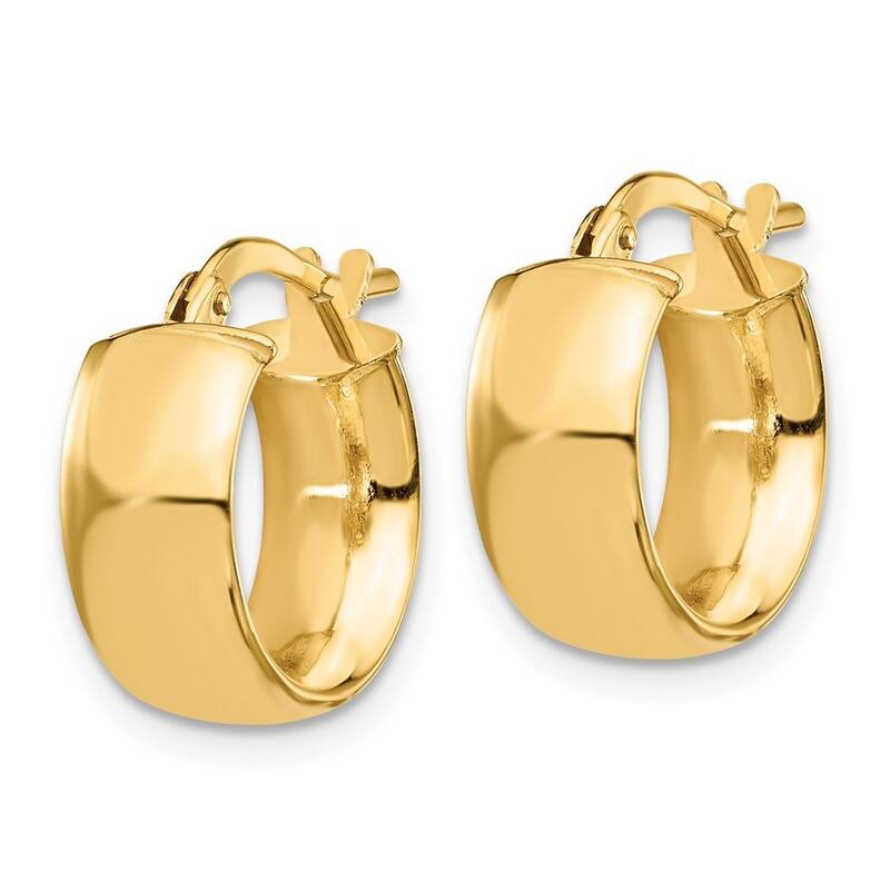 Curata 14k Gold 6mm High Polished Hoop Earrings Jewelry Gifts for Women