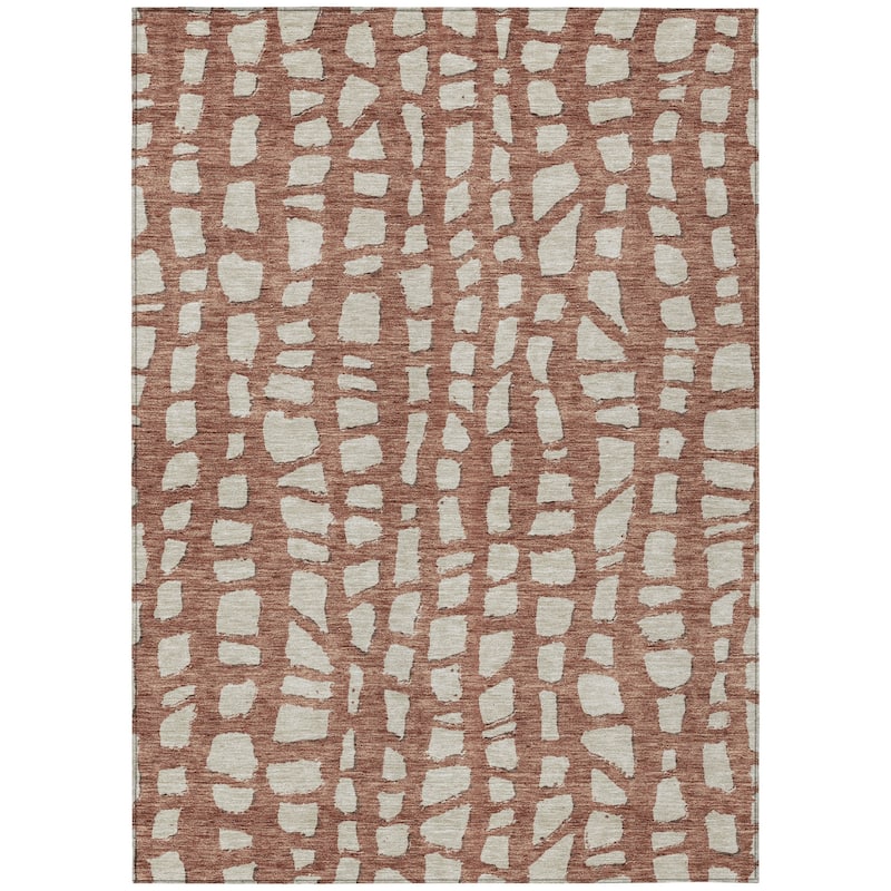 HomeRoots Abstract Transitional Rectangle Outdoor Rug