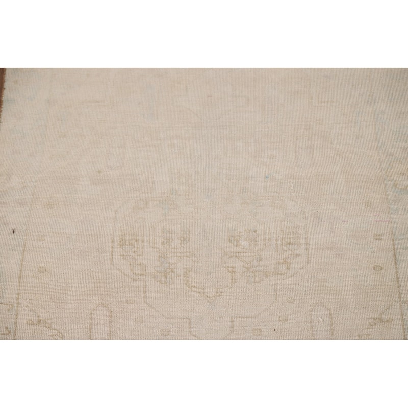 Hand Knotted Oriental 100% Wool Carpet Traditional Medallion Beige & Ivories Tabriz Area Rug - 4' 9'' X 3' 0''