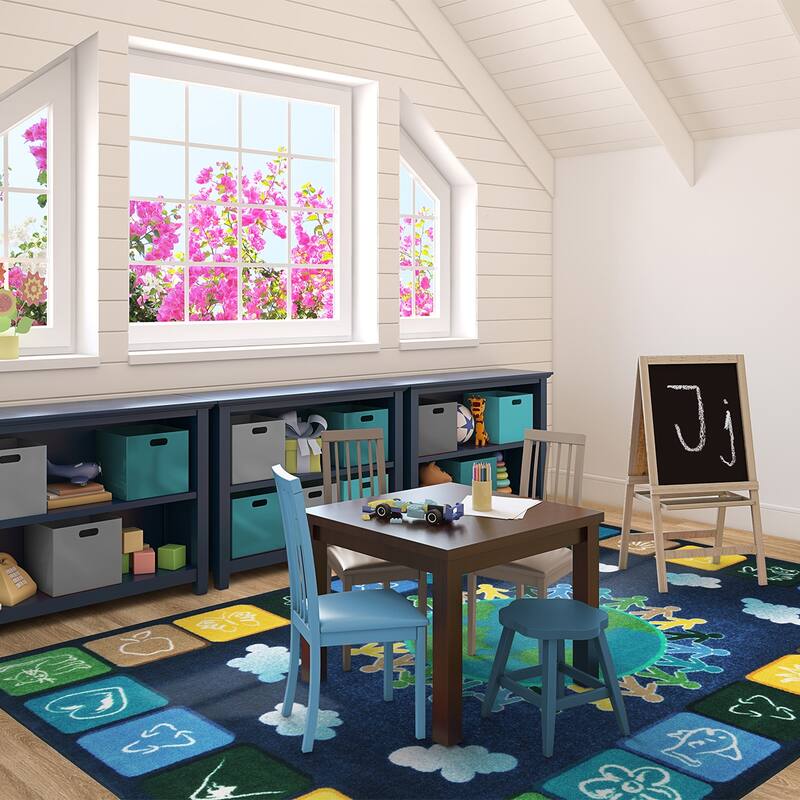 One World Neutrals Educational Nylon Area Rug