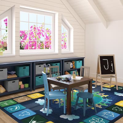 One World Neutrals Educational Nylon Area Rug