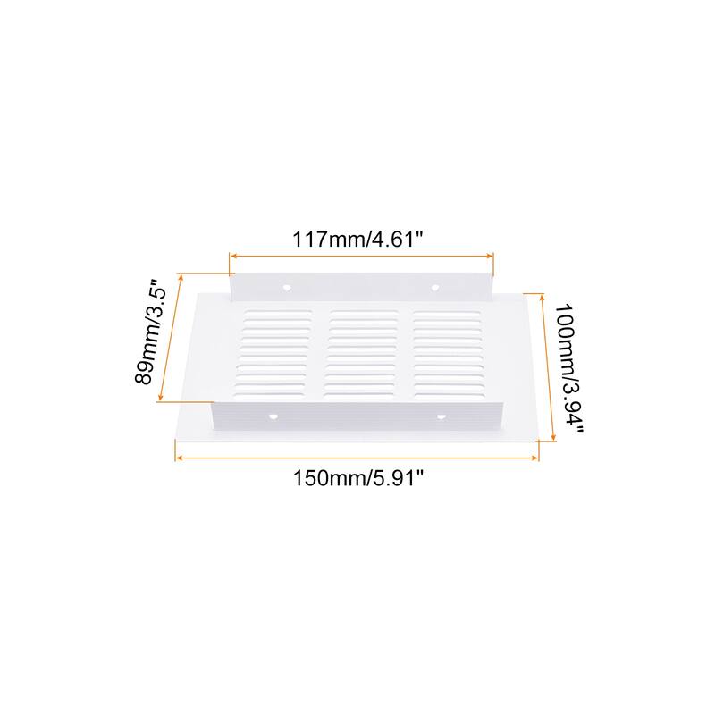 Air Vents Cover, 1Pcs 150 x 100mm - Aluminum Alloy Air Return Vent Cover - White - White