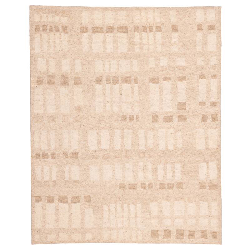 ECARPETGALLERY Hand-knotted Looma Ivory Wool Rug - 8'0 x 9'11