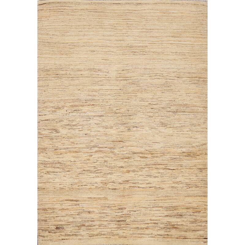 Wool Gabbeh Kashkoli Contemporary Area Rug Hand-knotted Foyer Carpet - 3'5" x 4'9"