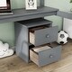 preview thumbnail 4 of 8, Grey Twin Size Wood Loft Wood Bed with Under-bed, Built-in Desk, a Storage Cabinet of 2 Drawers, Guardrails and Ladder