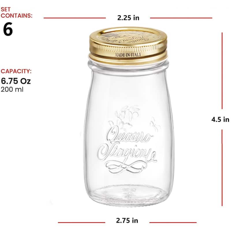 Bormioli Rocco Quattro Stagioni Set of 6 Jars And Drinking Bottles