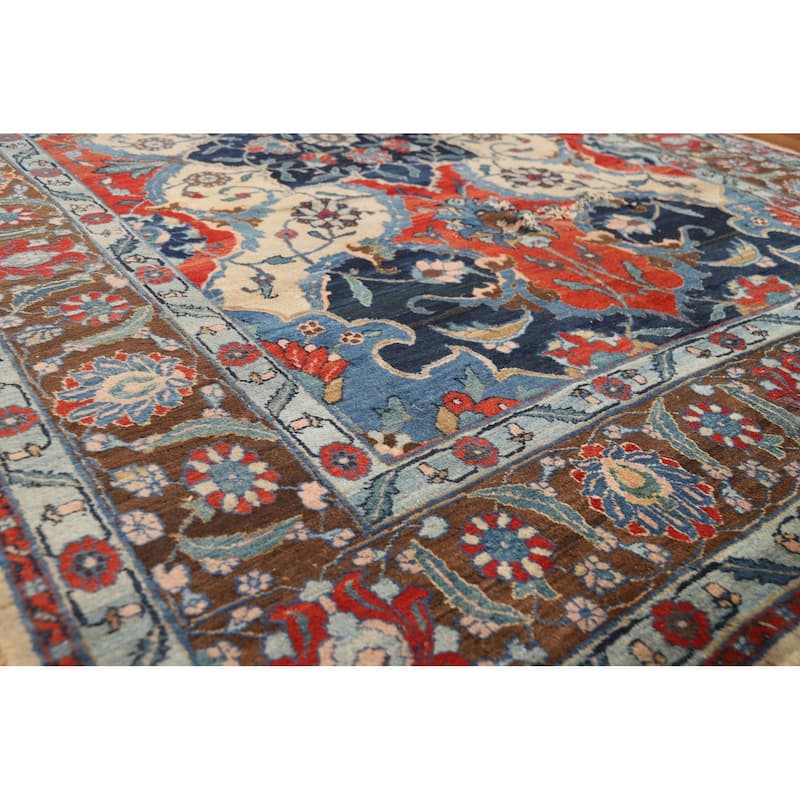 Medallion Tabriz Oriental Vintage Area Rug Hand-Knotted Wool Carpet - 6'7"x 9'7"