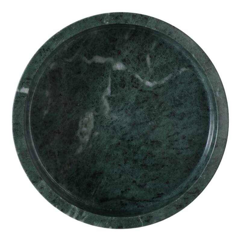 Marble Bowl with Tripod Legs Decorative Accent Home Decor - 6" Green - 9" x 9" x 6"